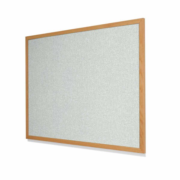 Type II Woven Vinyl Koroseal Linden Winthrope Cork Board with Narrow Red Oak Frame